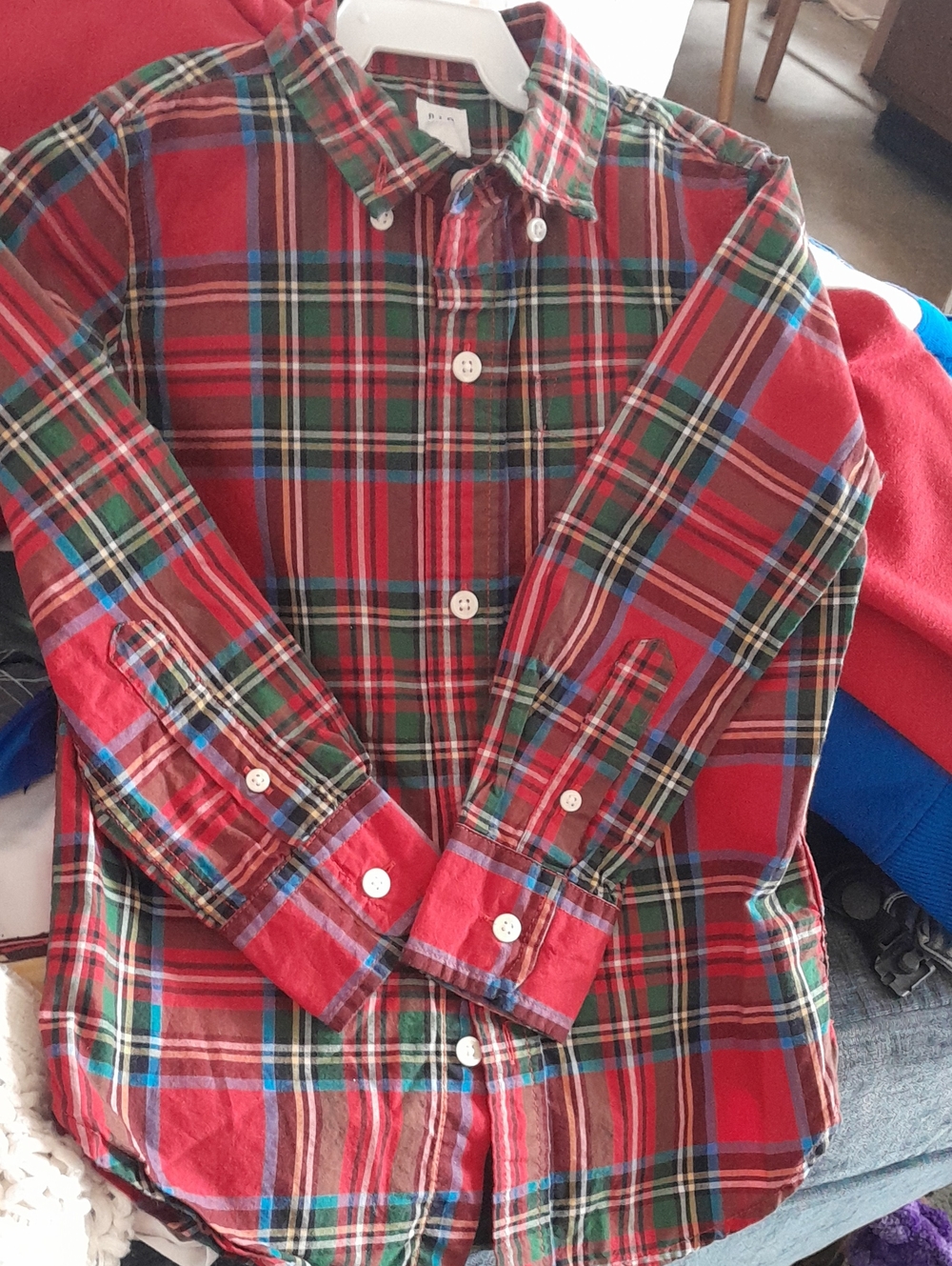 Gap KIDS Red Plaid Button-Down Shirt - Casual Smart